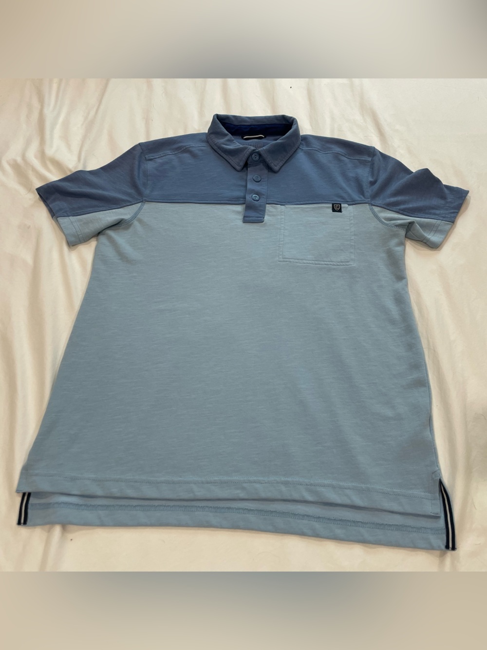 Chaps Two-Tone Light and Dark Blue Polo